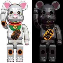 Bearbrick @招き猫 銀色千万两1000%